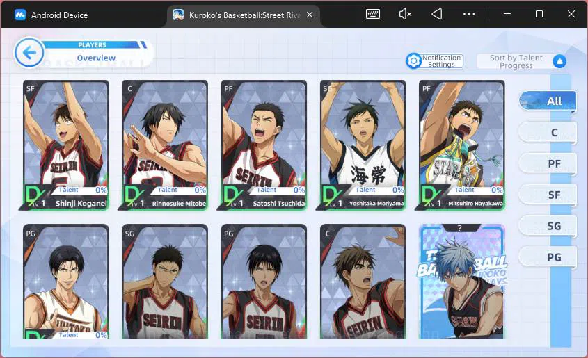 Kuroko's Basketball Street Rivals Accounts SEA|SV27|Lv25|DM 1294| Seijuro Akashi,Zone Taiga K image 6