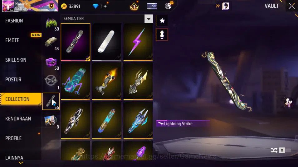 Free Fire Accounts Indonesia|M1887-Rapper Underworld|AK47 - Blue Flam image 19