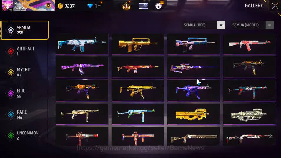 Free Fire Accounts Indonesia|M1887-Rapper Underworld|AK47 - Blue Flam image 6