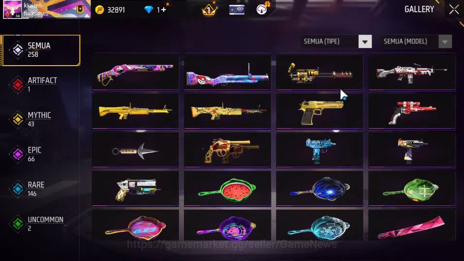 Free Fire Accounts Indonesia|M1887-Rapper Underworld|AK47 - Blue Flam image 7