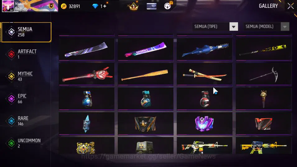 Free Fire Accounts Indonesia|M1887-Rapper Underworld|AK47 - Blue Flam image 8