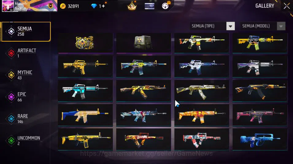 Free Fire Accounts Indonesia|M1887-Rapper Underworld|AK47 - Blue Flam image 9