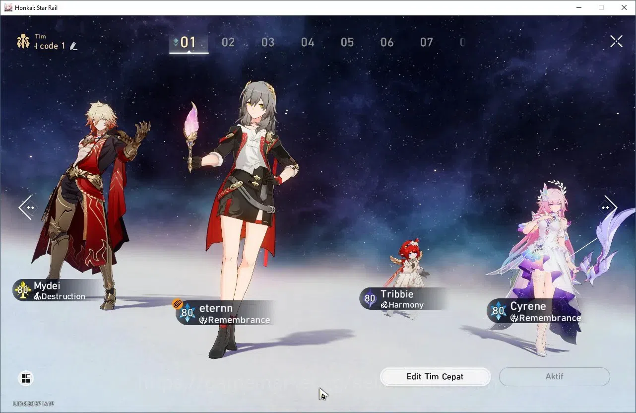 Honkai Star Rail Accounts Others ASIA | TL70 | Myde+Sign With PremTeam, Cyrene,Tribbie,Aglaea+Sign 12