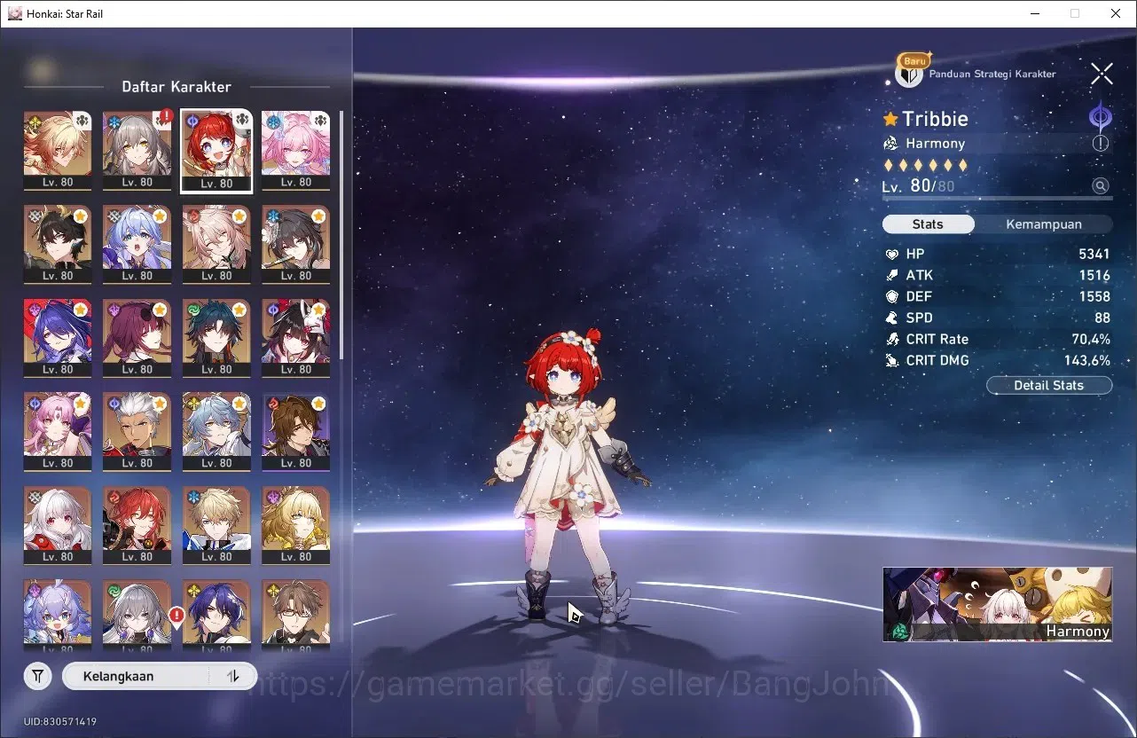 Honkai Star Rail Accounts Others ASIA | TL70 | Myde+Sign With PremTeam, Cyrene,Tribbie,Aglaea+Sign 3