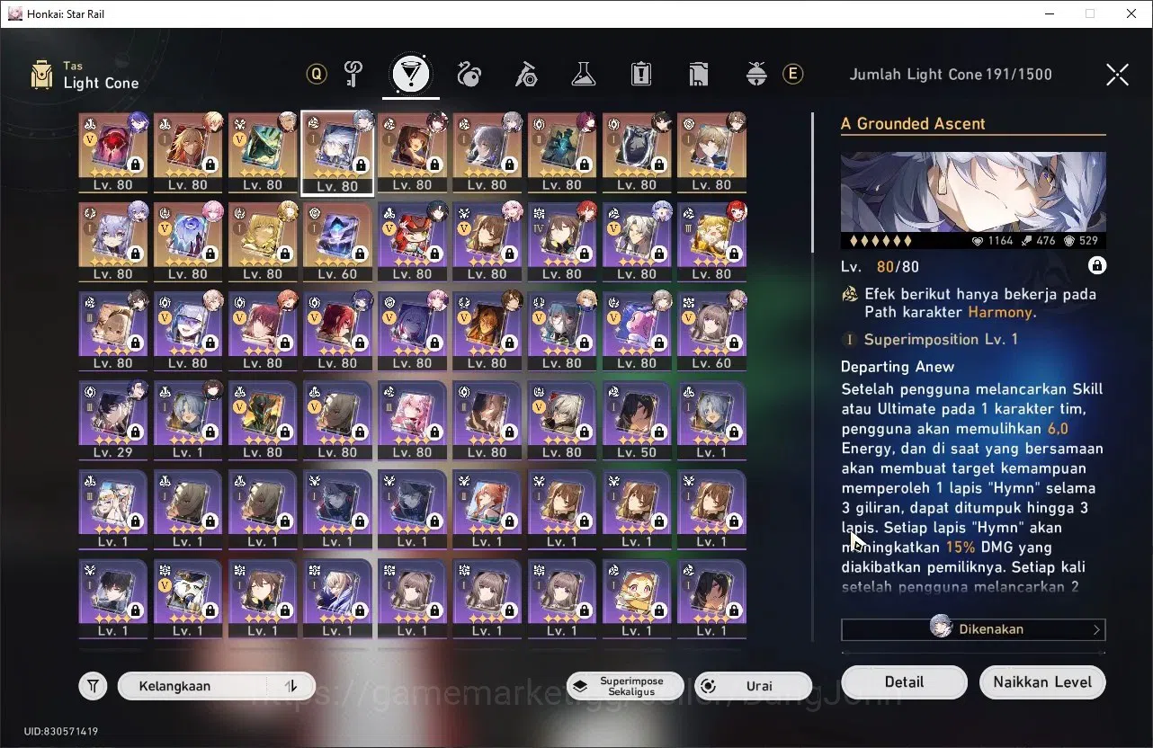 Honkai Star Rail Accounts Others ASIA | TL70 | Myde+Sign With PremTeam, Cyrene,Tribbie,Aglaea+Sign 6