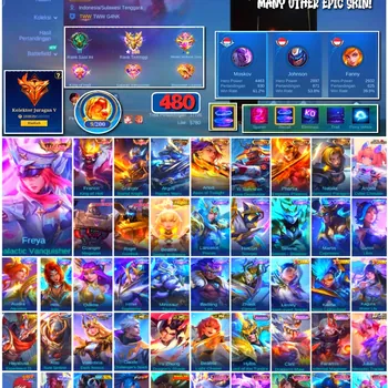 Mobile Legends: Bang Bang Accounts #4295 480 Skins | Granger Starfall Knight (LEGEND) | Freya Galactic Vanquisher (LEGEND