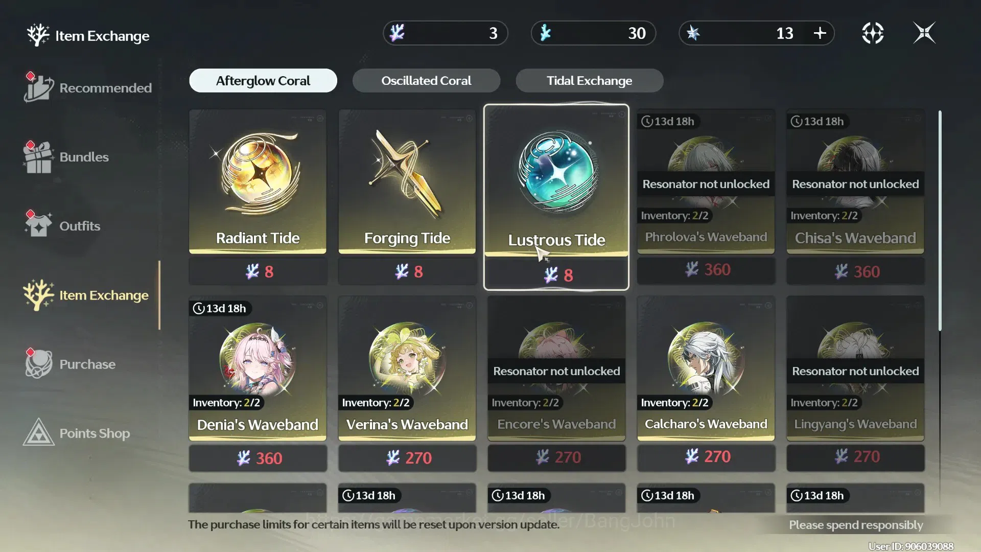 Wuthering Waves Accounts Others SEA|UL 8 | 1 Limit Denia L20 | 1(*5Wep) Starfield Calibrator R1 | 6 Lustrous 16