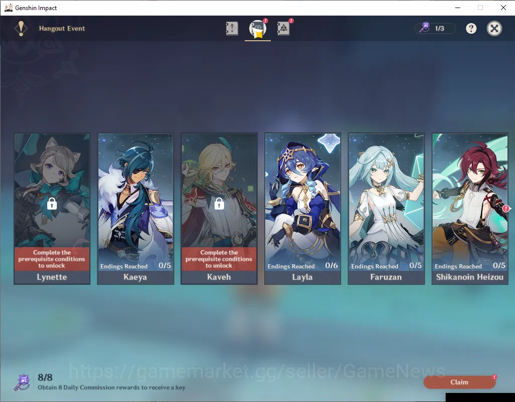 Genshin Impact Accounts ASIA|AR57|8Limited+8(*5WEP)|(Kinnea,Neuvillete,Yae image 5