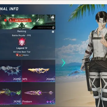 Blood Strike Accounts Others ASIA|3 Evo Gun:MP5-Guard,M700-Warlock,Spear-Freeze|7 Eternal Gun|7 Collab Gun|9 Eternal