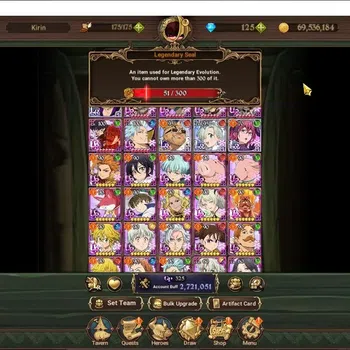 The Seven Deadly Sins: Grand Cross Accounts Endgame ASIA|2,7M CC|51 LS|4 LR+8 UR+Collab Gachia|NMeli,P Elizabeth,H Gowther,C