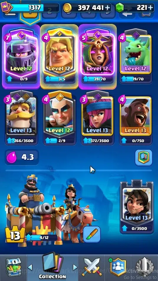 Clash Royale Accounts Lvl 1317|KTL 13|Trophy 7853|Card 120|4 Hero 8 EVO image 4