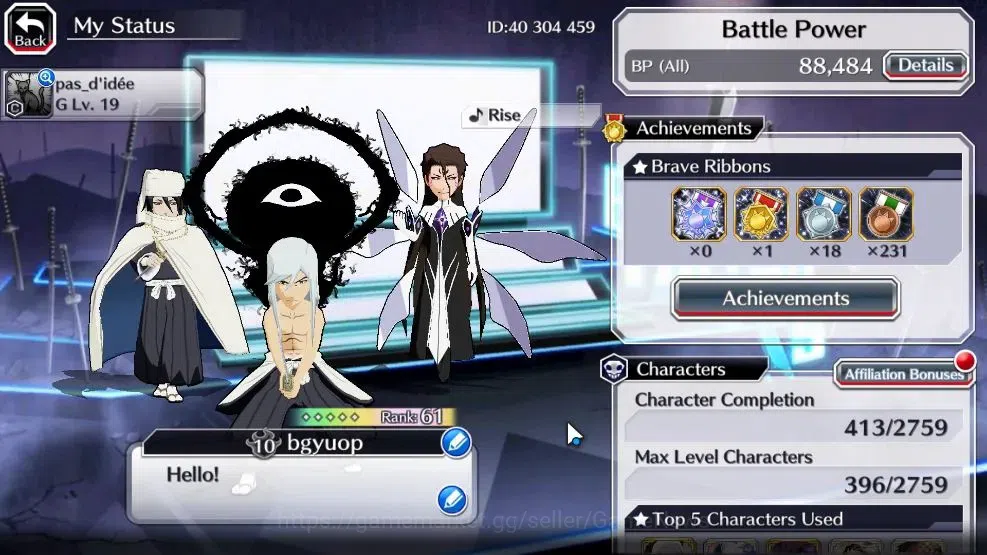 Bleach: Brave Souls Accounts [GLOBAL]20K Orbs+Fresh All Story|Lv200(Renewd Byak image 2