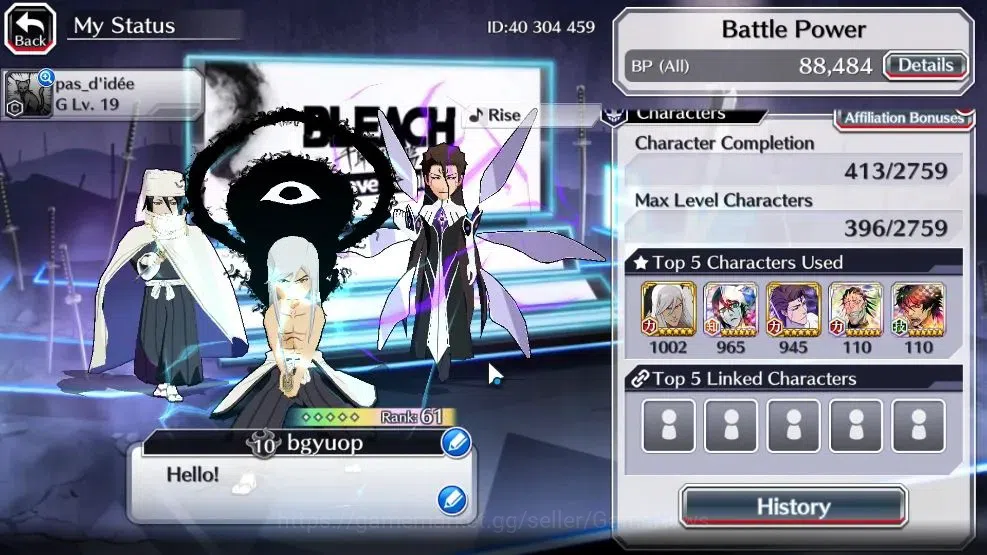 Bleach: Brave Souls Accounts [GLOBAL]20K Orbs+Fresh All Story|Lv200(Renewd Byak image 3