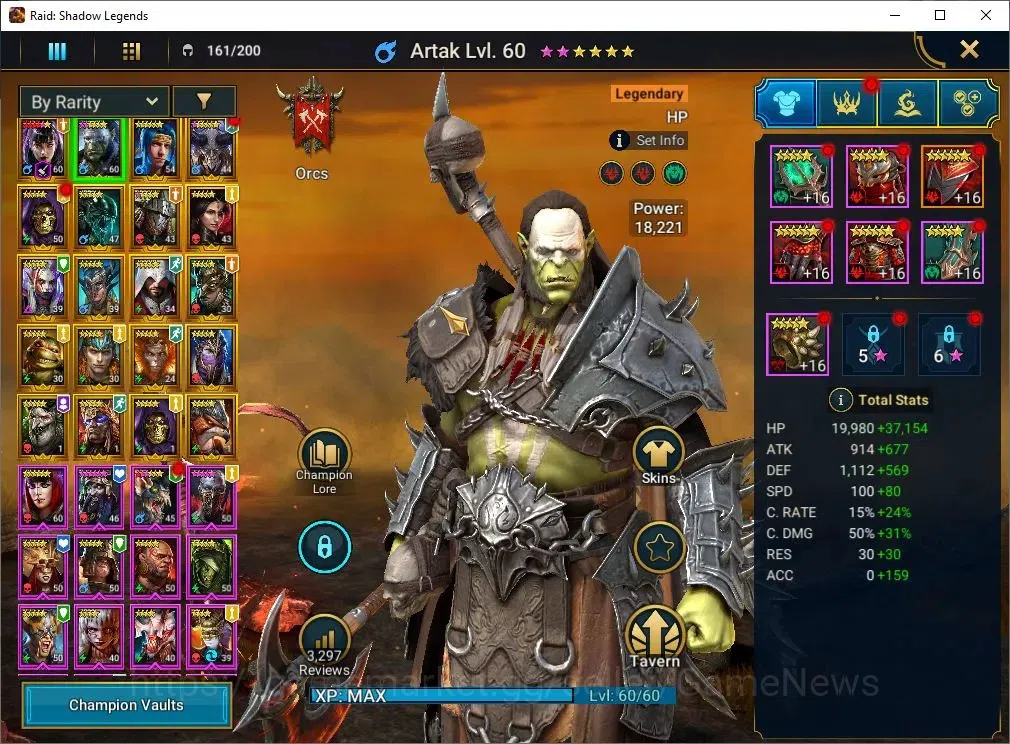 Raid: Shadow Legends Accounts Mid-Game Lv 44|815K Power|20 6