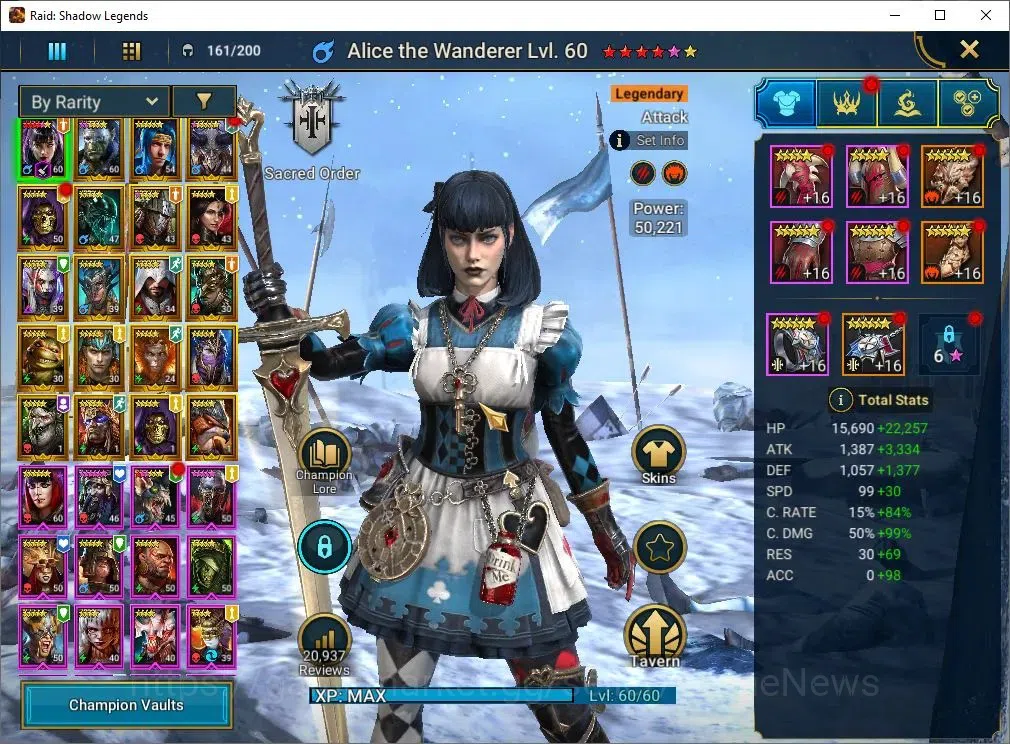 Raid: Shadow Legends Accounts Mid-Game Lv 44|815K Power|20 7