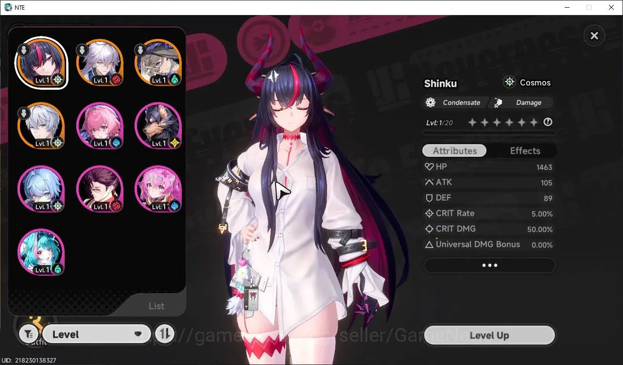 Neverness to Everness Accounts Global EU|HL 3|3 S Class|1 Limited (Shinku) + (Jiuyuan,Baicang)+2 Selector ON|Overcast 1