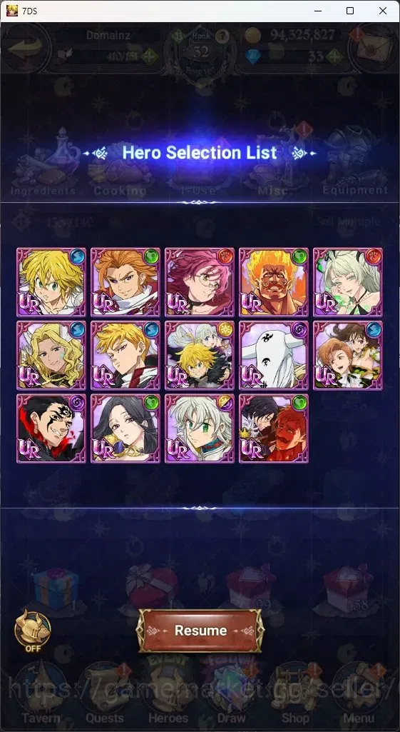 The Seven Deadly Sins: Grand Cross Accounts GLOBAL|2M CC|10 LS,33 Dm+Collab ReZERO|2 LR+5 UR|H image 18