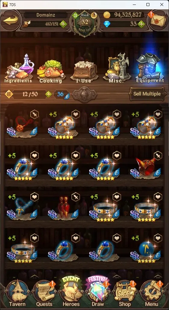 The Seven Deadly Sins: Grand Cross Accounts GLOBAL|2M CC|10 LS,33 Dm+Collab ReZERO|2 LR+5 UR|H image 20