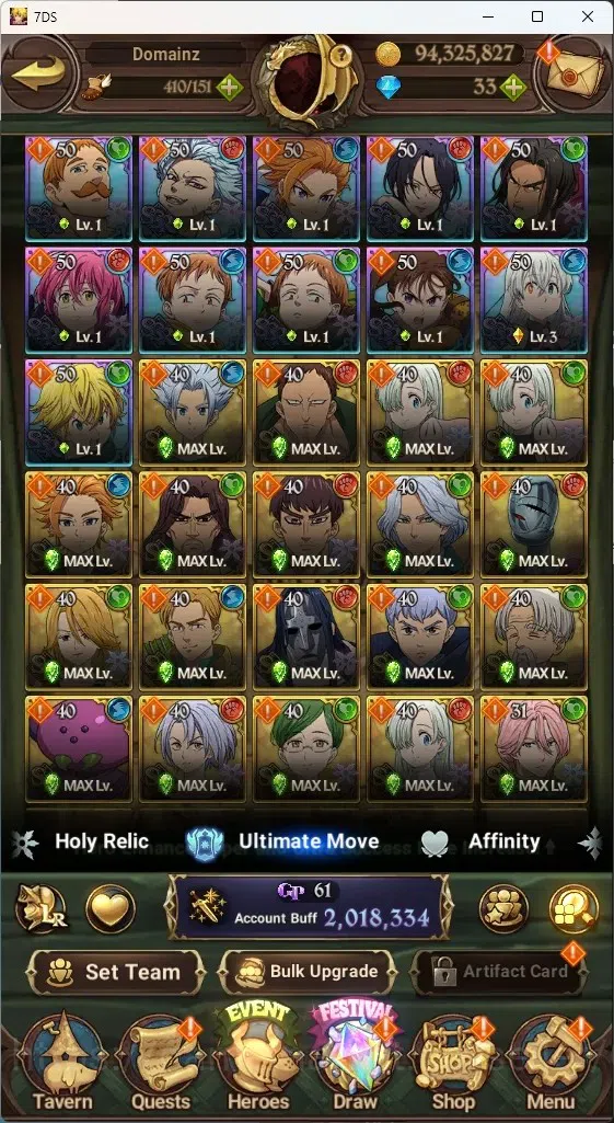 The Seven Deadly Sins: Grand Cross Accounts GLOBAL|2M CC|10 LS,33 Dm+Collab ReZERO|2 LR+5 UR|H image 6