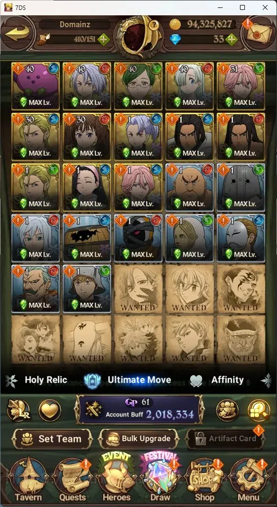 The Seven Deadly Sins: Grand Cross Accounts GLOBAL|2M CC|10 LS,33 Dm+Collab ReZERO|2 LR+5 UR|H image 7