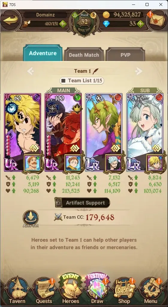 The Seven Deadly Sins: Grand Cross Accounts GLOBAL|2M CC|10 LS,33 Dm+Collab ReZERO|2 LR+5 UR|H image 9
