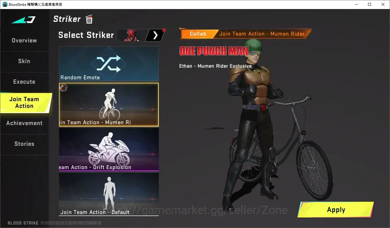 Blood Strike Accounts Collab Skin asia|Eternal Kala-Whisper Lv2 | BLEACH Byakuya Kuchiki + ONE PUNCH MAN Mumen Rider | 1 13