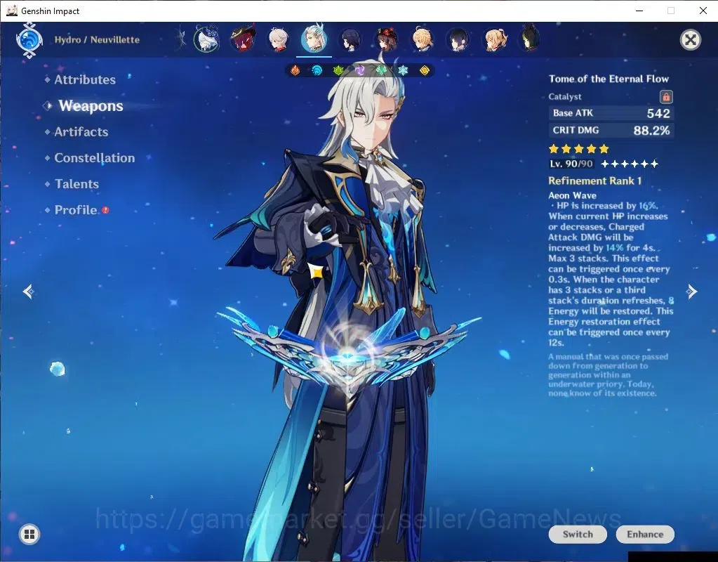Genshin Impact Accounts ASIA|AR58|PremTeam Skirk|9 Limit+8(*5WeP)|(Neuvile image 3