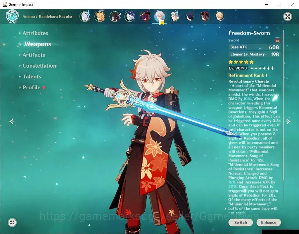 Genshin Impact Accounts ASIA|AR58|PremTeam Skirk|9 Limit+8(*5WeP)|(Neuvile image 4