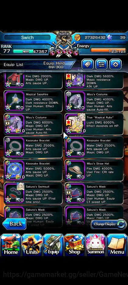 Grand Summoners Accounts Global|Rank 77|16 Ascend|InumutaTW,EmiyaTW,Summer  image 10