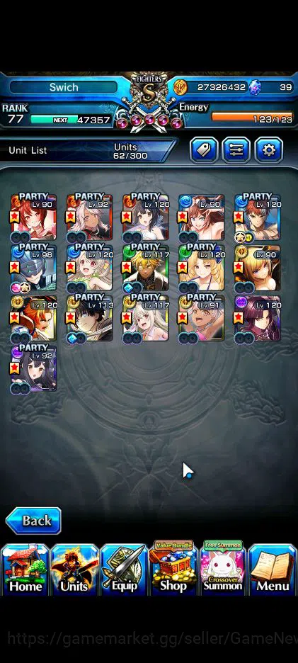 Grand Summoners Accounts Global|Rank 77|16 Ascend|InumutaTW,EmiyaTW,Summer  image 4