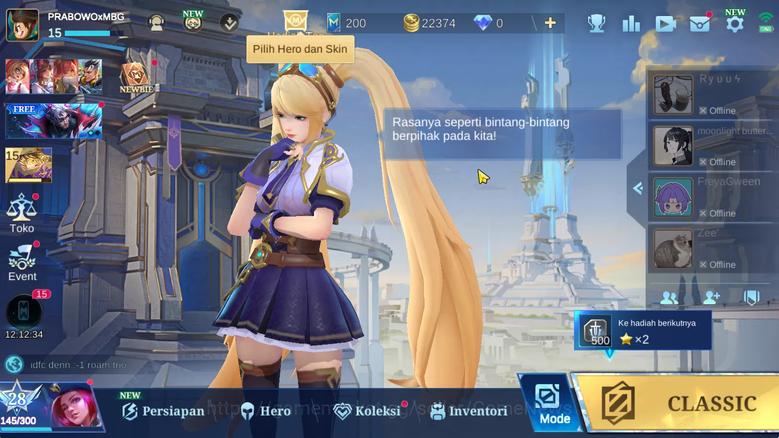 Magic Chess: Go Go Accounts High Mythic 73|Bonus MLBB|27 Commander 4 Max(Kagura,Harley,Wanwan,Ling)|8 Skin|2 Special,4 12