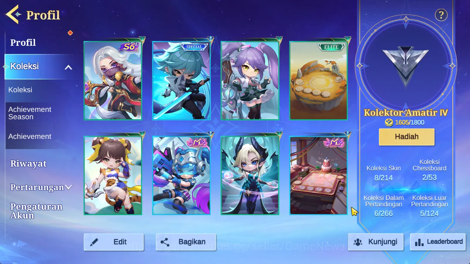 Magic Chess: Go Go Accounts High Mythic 73|Bonus MLBB|27 Commander 4 Max(Kagura,Harley,Wanwan,Ling)|8 Skin|2 Special,4 3