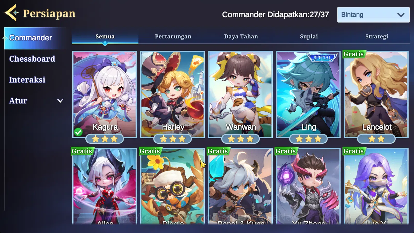 Magic Chess: Go Go Accounts High Mythic 73|Bonus MLBB|27 Commander 4 Max(Kagura,Harley,Wanwan,Ling)|8 Skin|2 Special,4 6