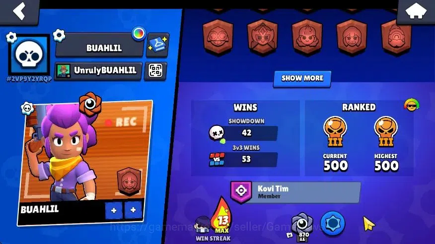 Brawl Stars Accounts 1356 Trophy|25 Brawlers 1 Max Lvl (Shelly) 1 Legen image 4