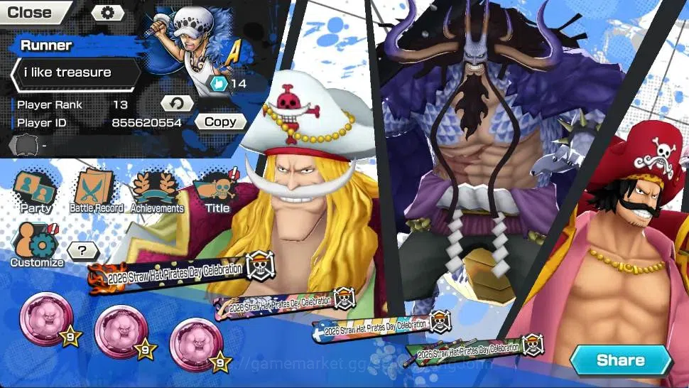 One Piece Bounty Rush Accounts Global | EX 4 | PR 13 | KOP Roger MAX,TFE Nusjuro image 2