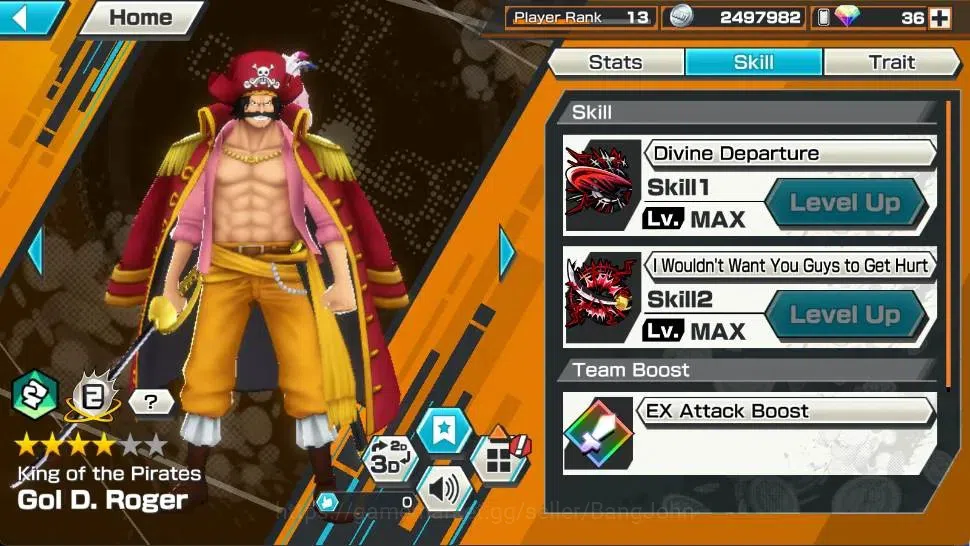 One Piece Bounty Rush Accounts Global | EX 4 | PR 13 | KOP Roger MAX,TFE Nusjuro image 5