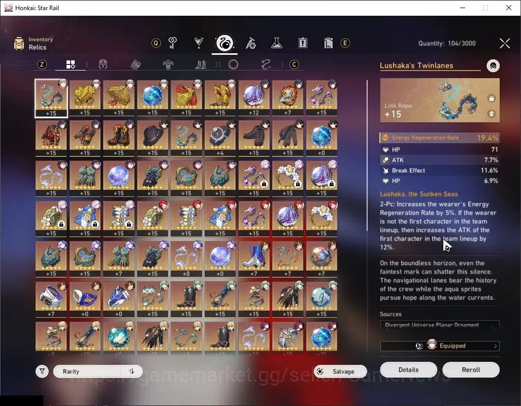 Honkai Star Rail Accounts Others ASIA |TL 64|11 Limited|Triple DoT Team|Castorice+Sign,Mortenax Blade,SW 6