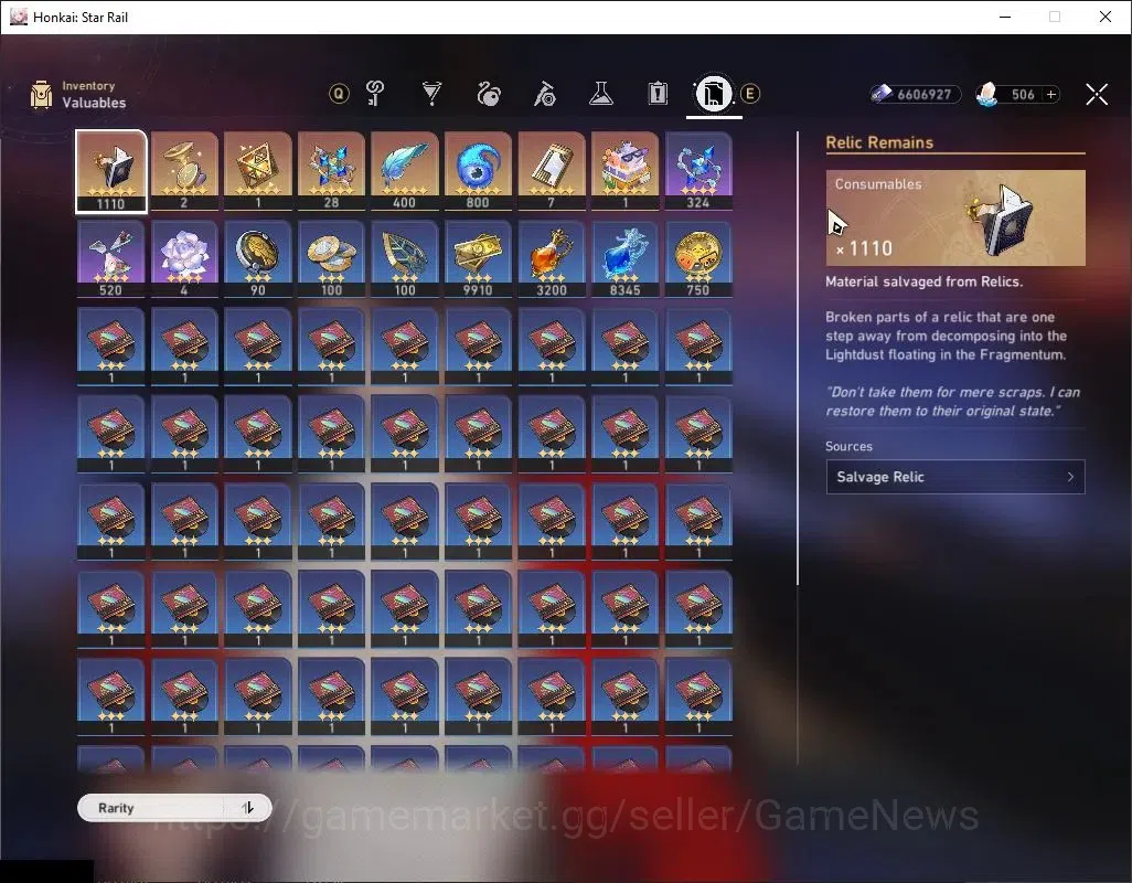 Honkai Star Rail Accounts Others ASIA |TL 64|11 Limited|Triple DoT Team|Castorice+Sign,Mortenax Blade,SW 9