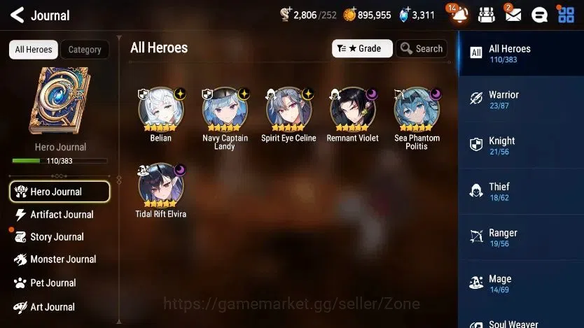 Epic Seven Accounts Starter Global|Unverif|New ERA 6ML (T.R. Elvira, SP Celine, RViolet, SP Politis, Etc.)|PoH+Bless ON|1K 1