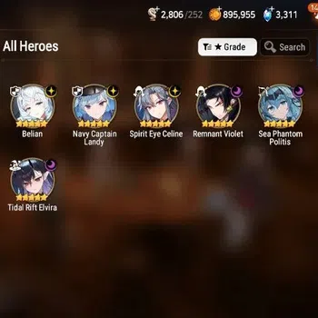 Epic Seven Accounts Starter Global|Unverif|New ERA 6ML (T.R. Elvira, SP Celine, RViolet, SP Politis, Etc.)|PoH+Bless ON|1K