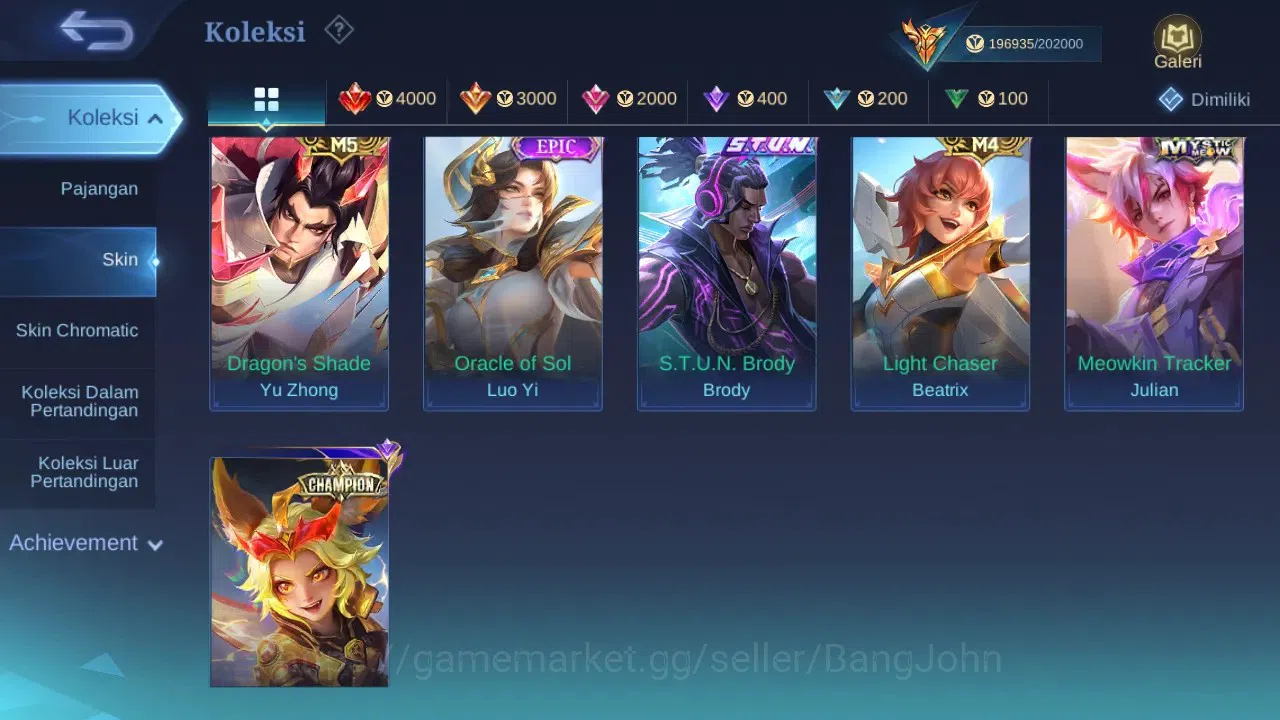 Mobile Legends: Bang Bang Accounts GLOBAL | Hero 132 Skin 502 | 2 Legend Franco, GS | image 12