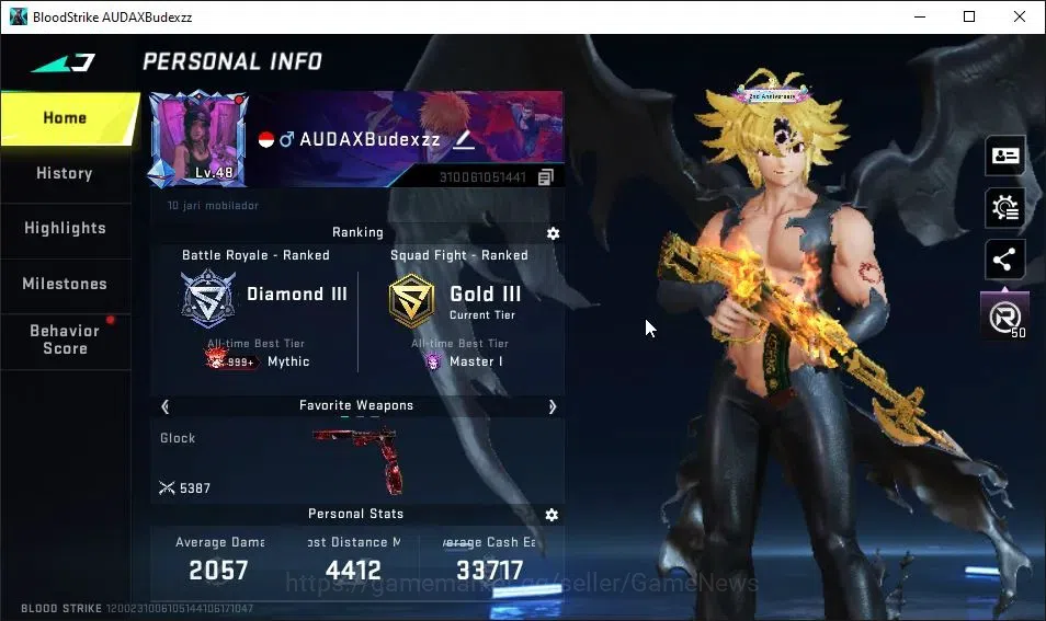 Blood Strike Accounts ASIA|Collab 7DS[Demon Meliodas,AK47,]|Collab BLEAC image 2