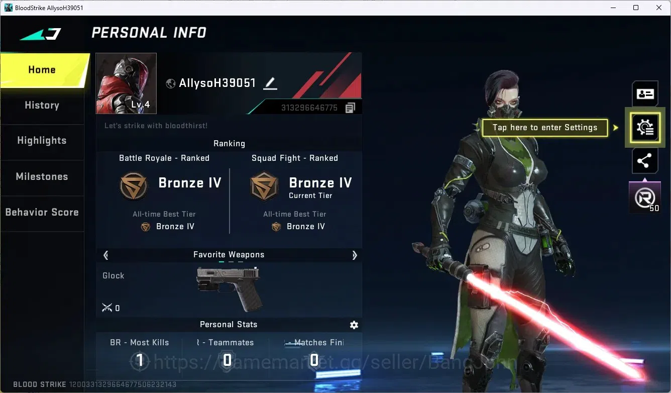 Blood Strike Accounts ASIA | 1 ULTRA MELEE: Lightblade - Dark Force | 3 image 1