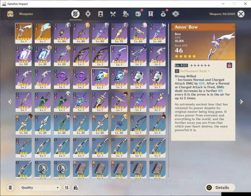 Genshin Impact Accounts ASIA |AR 45|6 Limited+2(*5WEP)|Escoffier,Furina,Xi image 4