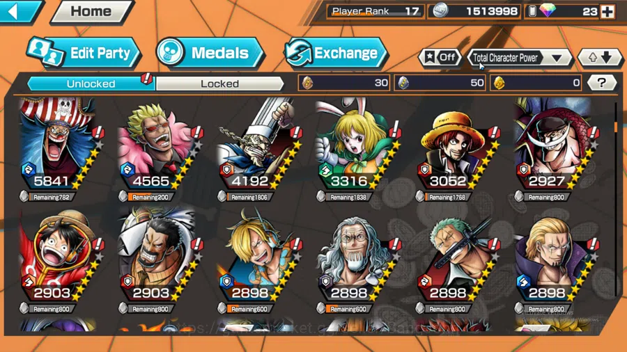 One Piece Bounty Rush Accounts GLOBAL | MAX 2 | EX 4 | Kuzan, Gold roger, Five El image 9