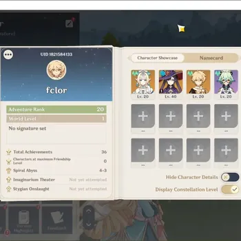 Genshin Impact Accounts Starter ASIA|AR 20 Starter Fresh|1 Limit Caracter Vesna +*5 caracter Mona|MaleMC|Fragile