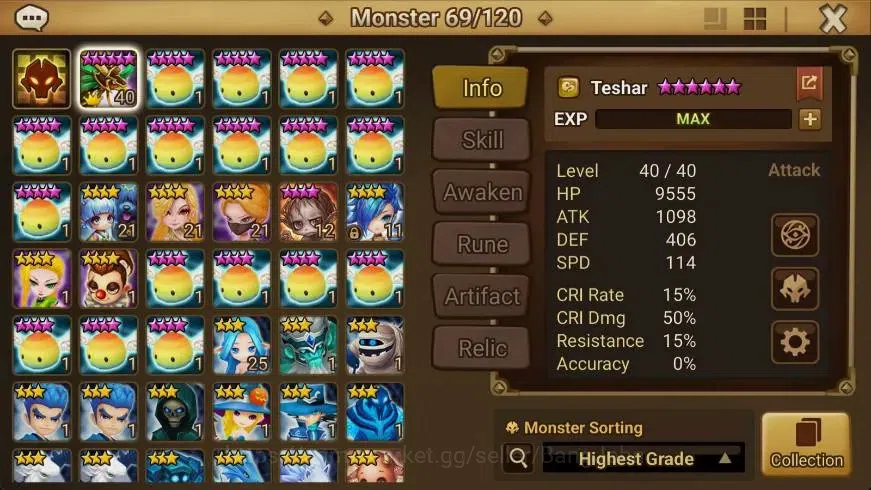 Summoners War: Sky Arena Accounts GLOBAL | NB 5 TESHAR,Starter Gacha 115 12Y+160 11Y image 2