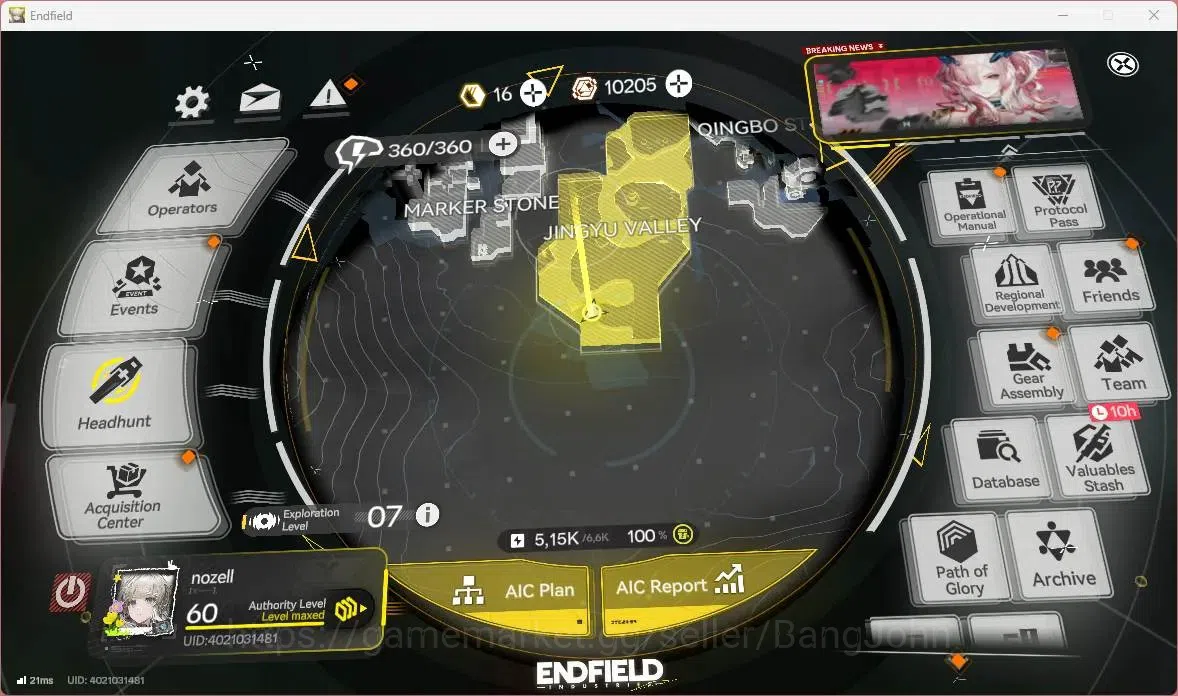 Arknights: Endfield Accounts ASIA|Lv 60|7 Limit+6 Sign (Rossi P1,Gilberta,Z.Fan image 1
