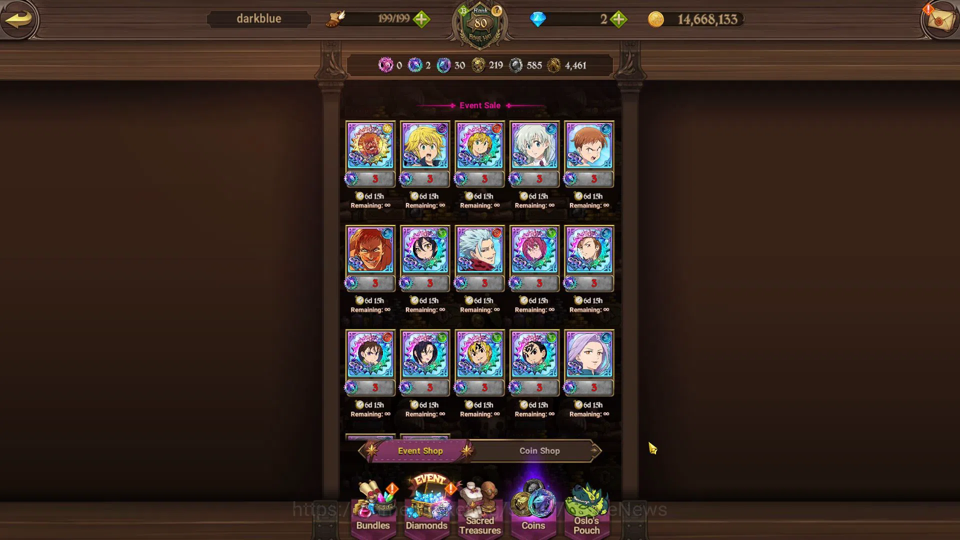 The Seven Deadly Sins: Grand Cross Accounts Asia |2,5M CC| 1LR+ 3UR+ Collab Solev |(OppressorD image 10