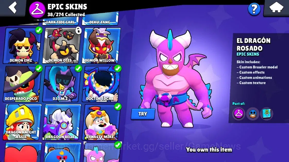 Brawl Stars Accounts 13309 Trophy|62 Brawlers 11 Max Lvl|2 Full Buffies|3 Prestige|127 Skins|1 Hypch Skin 2 Legend 2 Myth 38 14